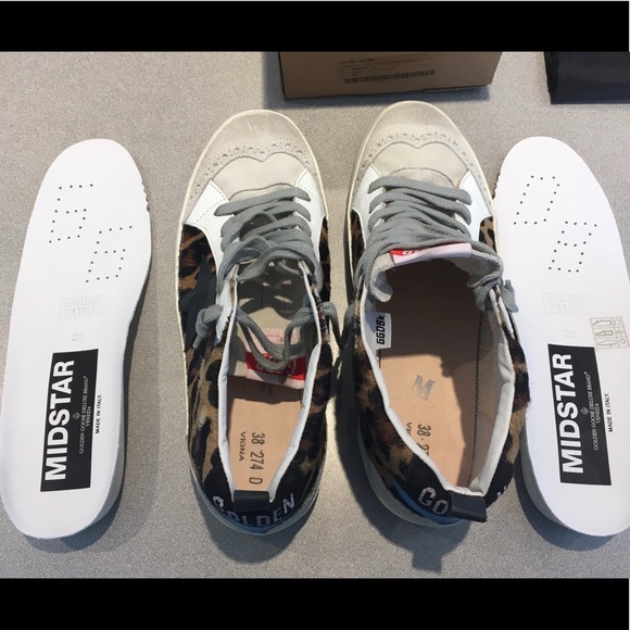 Golden Goose Mid Star Sneaker Leopard Pony 38 NIB - Picture 7 of 8